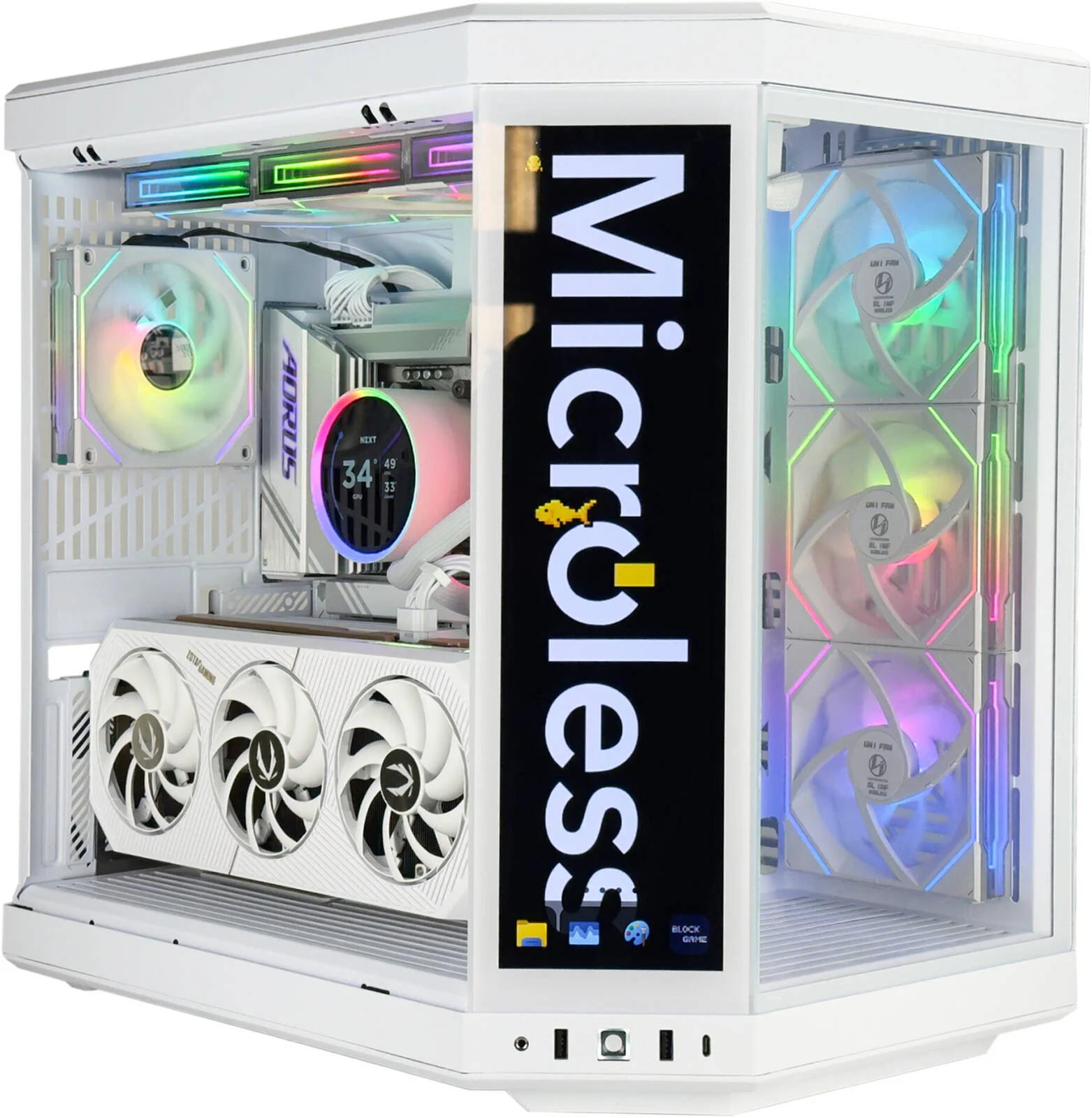 کامپیوتر گیمینگ Horizon - پردازنده AMD Ryzen 9 9950X3D با 16 هسته و 32 رشته، کارت گرافیک NVIDIA RTX 5080 با 16 گیگابایت حافظه، 32 گیگابایت رم DDR5 با فرکانس 6000 مگاهرتز، 1 ترابایت SSD نسل 5، منبع تغذیه 1000 وات 80 Plus، خنک کننده مایع 360 میلی‌متری، ویندوز 11 پرو