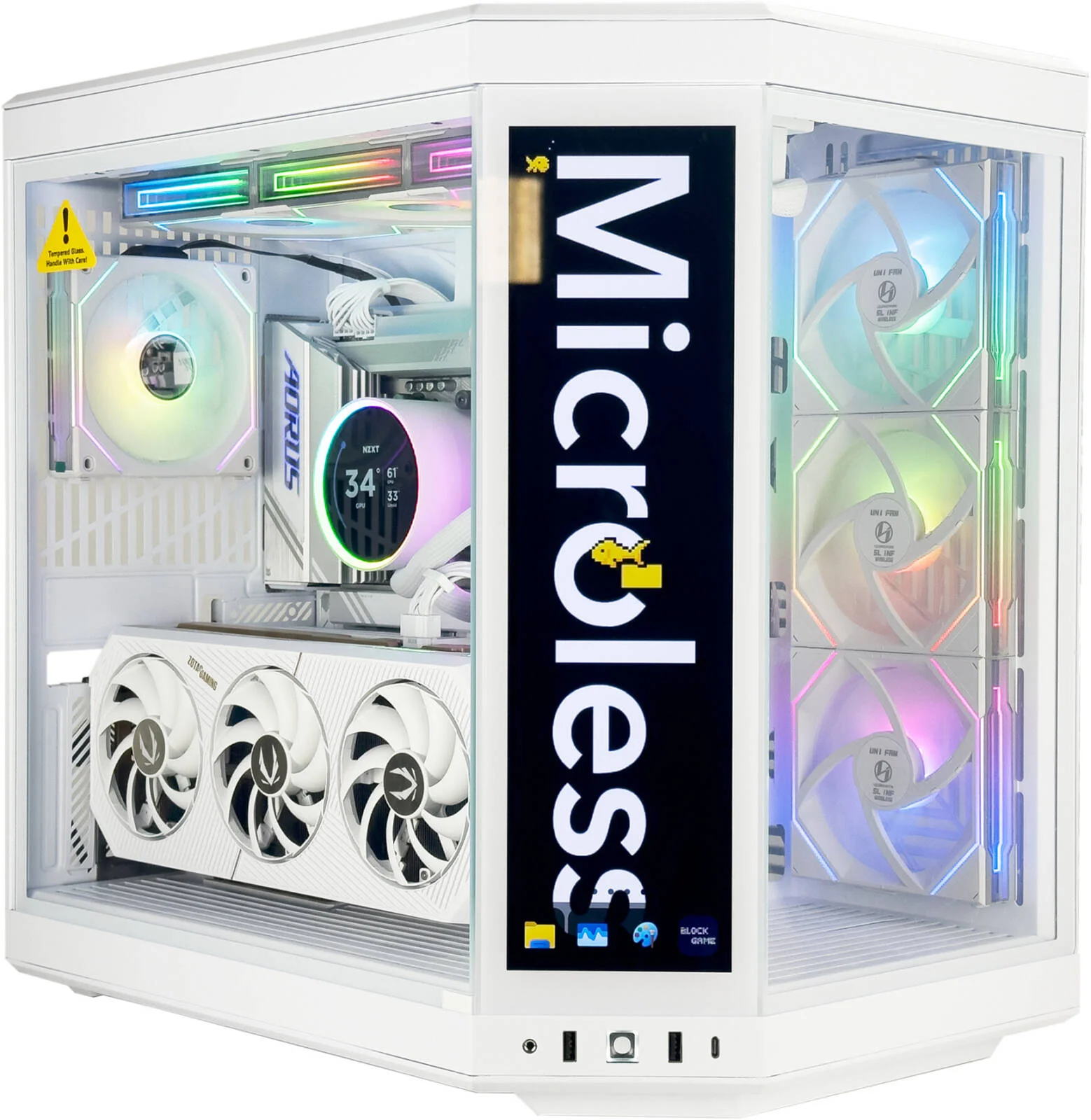 کامپیوتر گیمینگ Horizon - پردازنده AMD Ryzen 9 9950X3D با 16 هسته و 32 رشته، کارت گرافیک NVIDIA RTX 5080 با 16 گیگابایت حافظه، 32 گیگابایت رم DDR5 با فرکانس 6000 مگاهرتز، 1 ترابایت SSD نسل 5، منبع تغذیه 1000 وات 80 Plus، خنک کننده مایع 360 میلی‌متری، ویندوز 11 پرو