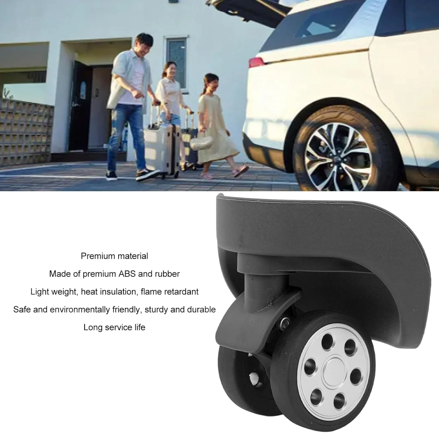 یک جفت چرخ یونیورسال چمدان، چرخ های جایگزین چمدان، چرخ های چمدان مقاوم در برابر سایش و بی صدا، چرخ چمدان مسافرتی برای چمدان