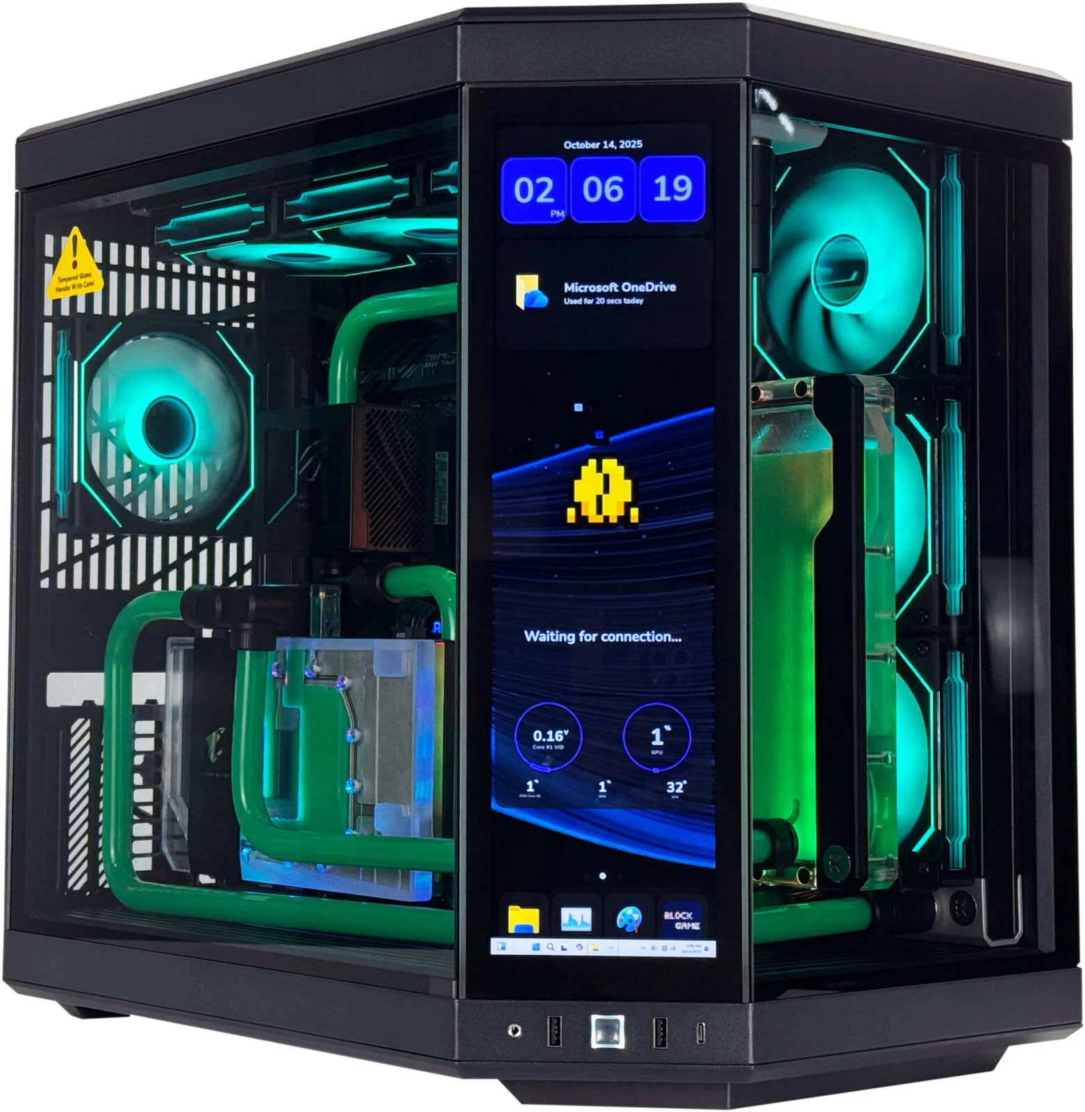 کامپیوتر گیمینگ HydraX - پردازنده Intel Core Ultra 9 285K با 24 هسته و 24 رشته، کارت گرافیک NVIDIA RTX 5090 با 32 گیگابایت حافظه، 96 گیگابایت رم DDR5 با فرکانس 7200 مگاهرتز، 2 ترابایت SSD Gen 5، منبع تغذیه 1200 وات Gold، خنک کننده مایع 360 میلی‌متری، Wi-Fi + BT