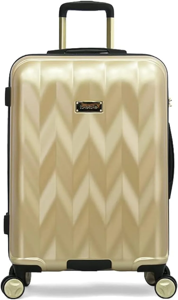 چمدان چرخشی سبک وزن Bebe Ellise با قفل TSA (طلایی، سایز 28 اینچ)