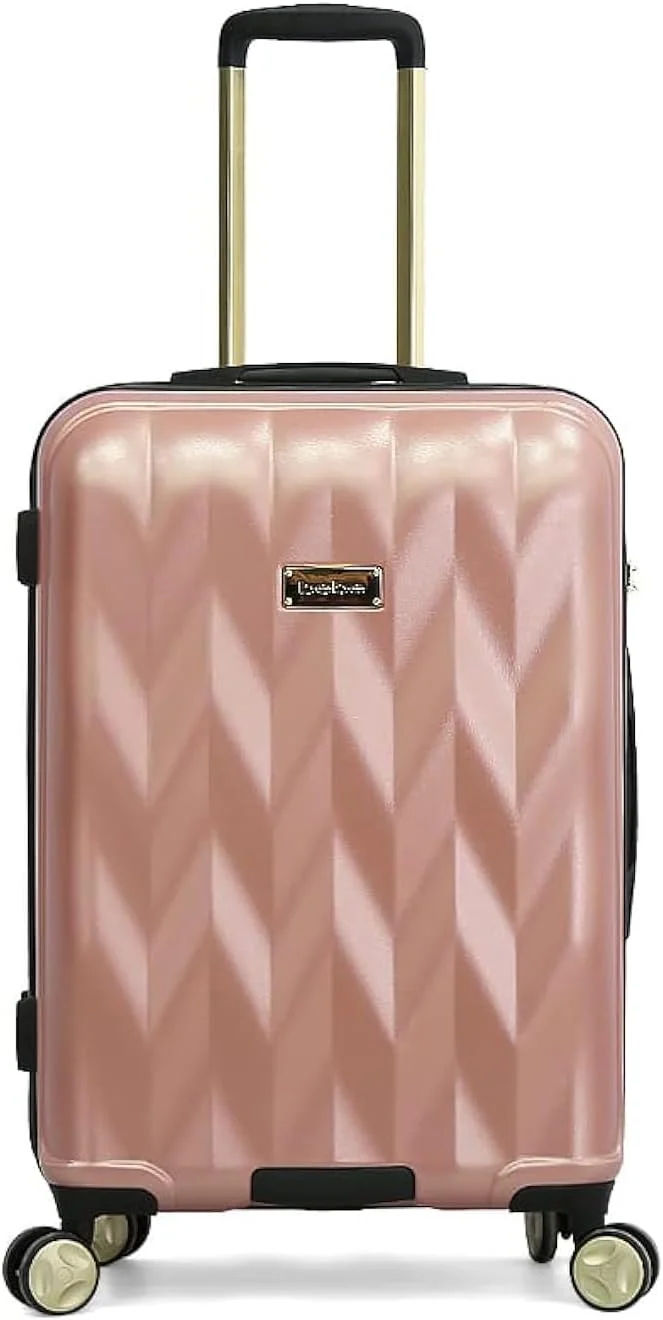 چمدان Bebe Ellise، چرخ های اسپینر سبک وزن با قفل TSA (طلایی رز، سایز 24 اینچ)