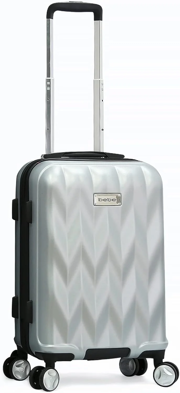 چمدان Bebe Ellise با چرخ های اسپینر سبک و قفل TSA (نقره ای، سایز 20 اینچ)