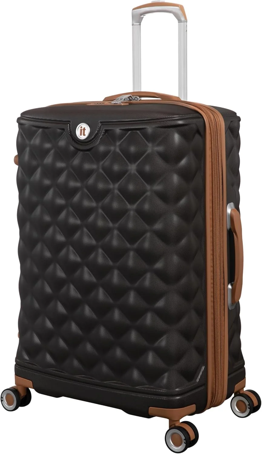 چمدان سخت ABS مدل Indulging از it luggage، مناسب برای همه، دارای 8 چرخ گردان 360 درجه، کیف ترولی با قابلیت افزایش حجم، قفل TSA، کد محصول 16-3039-08 (دانه قهوه ای، سایز متوسط 25 اینچ)