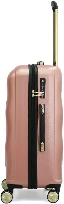 چمدان Bebe Ellise، چرخ های اسپینر سبک وزن با قفل TSA (طلایی رز، سایز 24 اینچ)