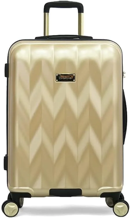 چمدان چرخشی سبک وزن Bebe Ellise با قفل TSA (طلایی، سایز 28 اینچ)