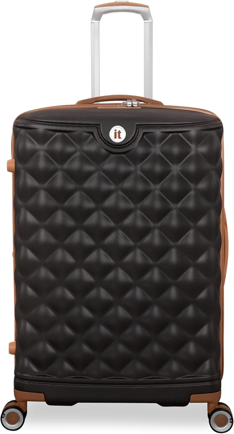 چمدان سخت ABS مدل Indulging از it luggage، مناسب برای همه، دارای 8 چرخ گردان 360 درجه، کیف ترولی با قابلیت افزایش حجم، قفل TSA، کد محصول 16-3039-08 (دانه قهوه ای، سایز متوسط 25 اینچ)