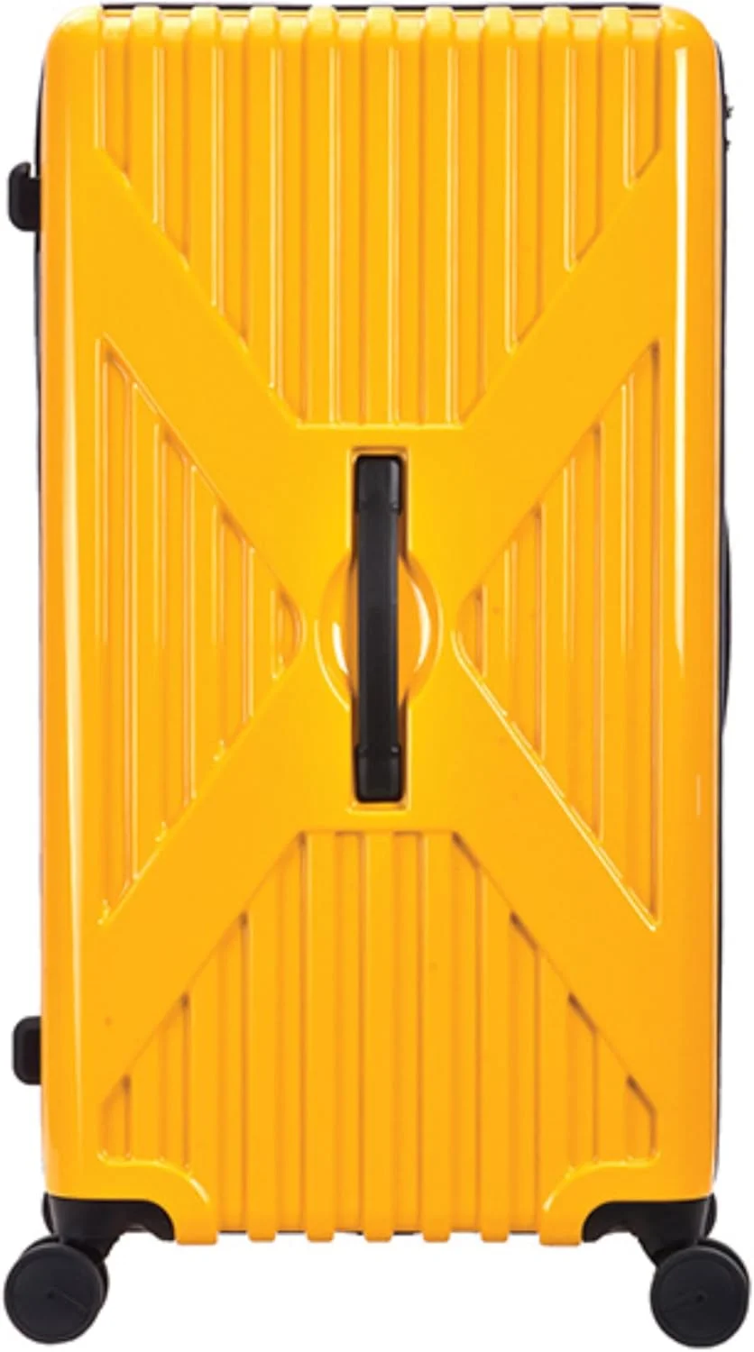 چمدان سایز بزرگ LUSHBERRY AXEL (سایز ۲۹ اینچ) بدنه سخت پلی کربنات، چرخ های دوبل ژاپنی Hinomoto، ضد سرقت، قفل بین المللی و حجم بزرگ (زرد)