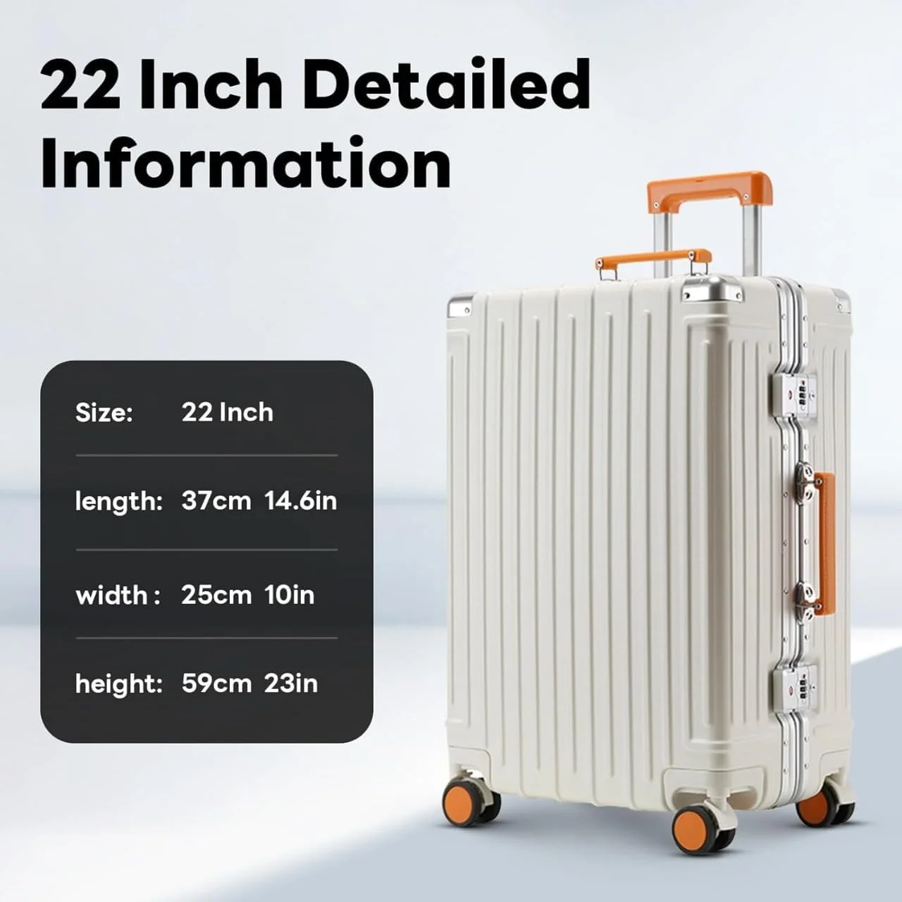 کیف چمدان کابین، چمدان سخت، طراحی فوق سبک، چرخ های اسپینر 20 اینچی چرخ دار برای سفر، کار، تعطیلات و سفرهای آخر هفته