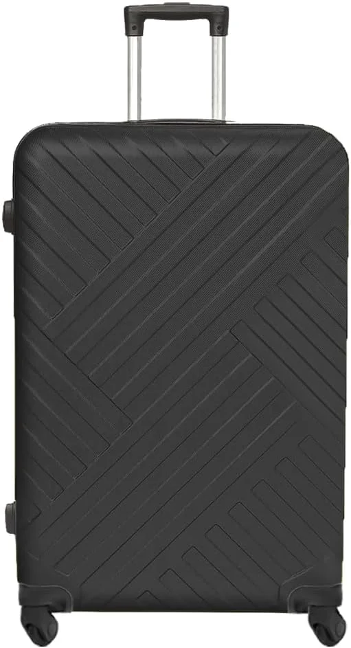 چمدان سبک و بادوام مناسب برای 20 کیلوگرم، جنس ABS با 4 چرخ گردان (سایز 24 اینچ، 61 سانتی متر، مشکی)