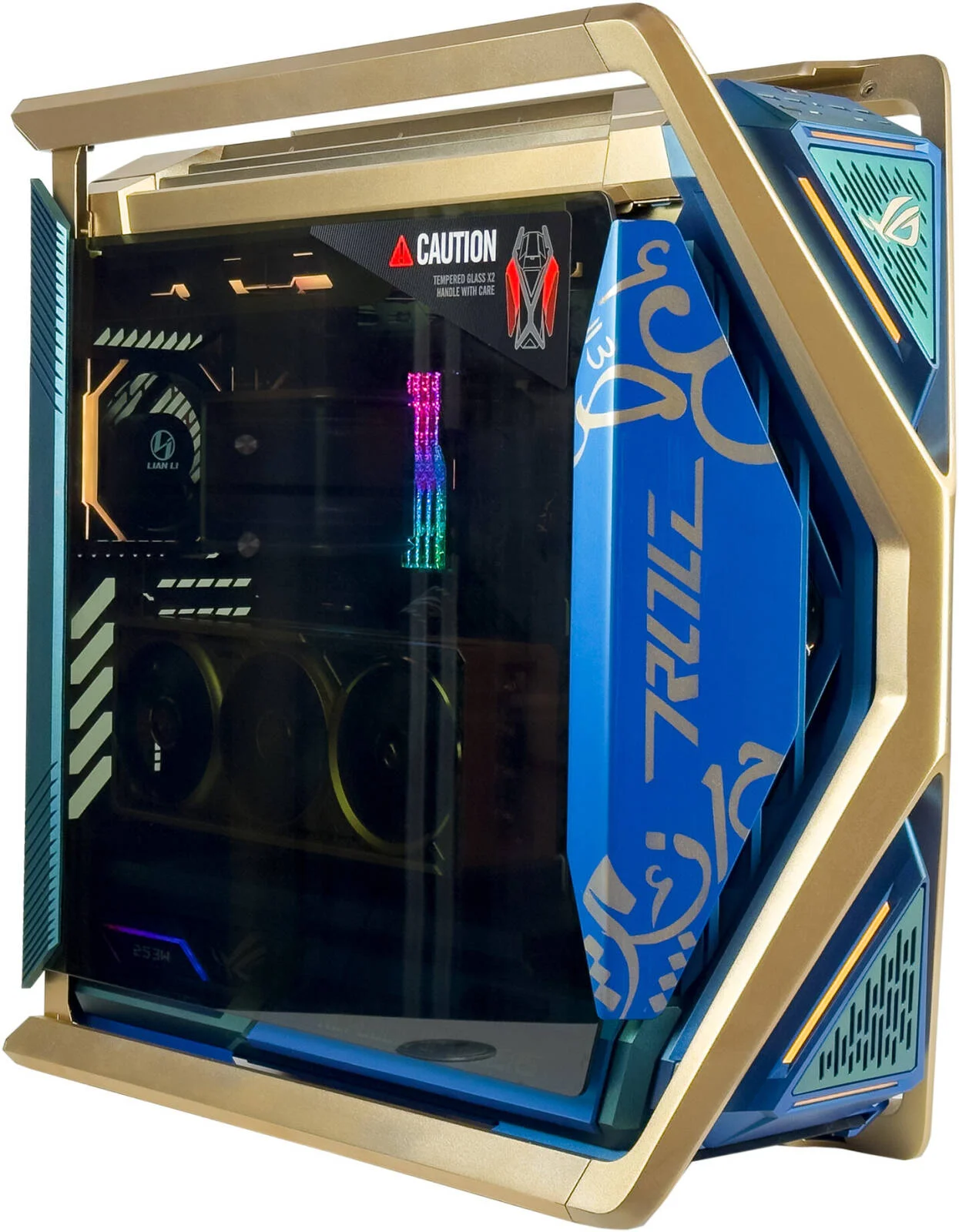 کامپیوتر گیمینگ Hyperion Dhahab - پردازنده Intel Core Ultra 9 285K (24 هسته/24 رشته), کارت گرافیک NVIDIA RTX 5090 32GB, رم 64GB DDR5 5600MHz, حافظه SSD 2TB Gen 5, منبع تغذیه 1200W Titanium, خنک کننده مایع 360mm با نمایشگر, Wi-Fi + BT, ویندوز 11 پرو