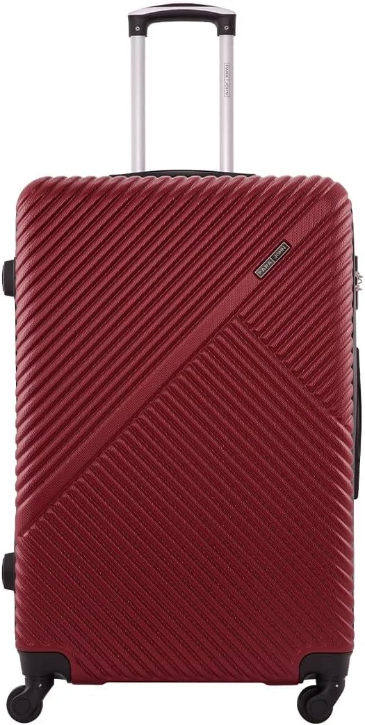 چمدان مسافرتی بزرگ و بادوام یک تکه Vizro Series 1، سایز 28 اینچ، تحمل وزن 30 کیلوگرم، جنس ABS، دارای 4 چرخ - رنگ زرشکی