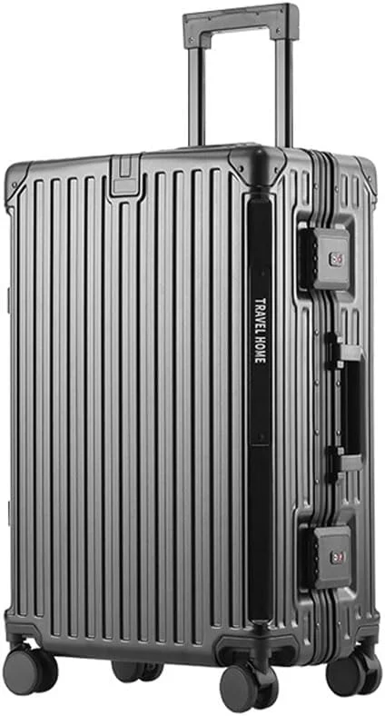 ست ۲ عددی چمدان ممتاز با فریم آلومینیومی قابل گسترش و پورت شارژ USB و نوع C سایز ۲۰ و ۲۸ اینچ (مشکی)