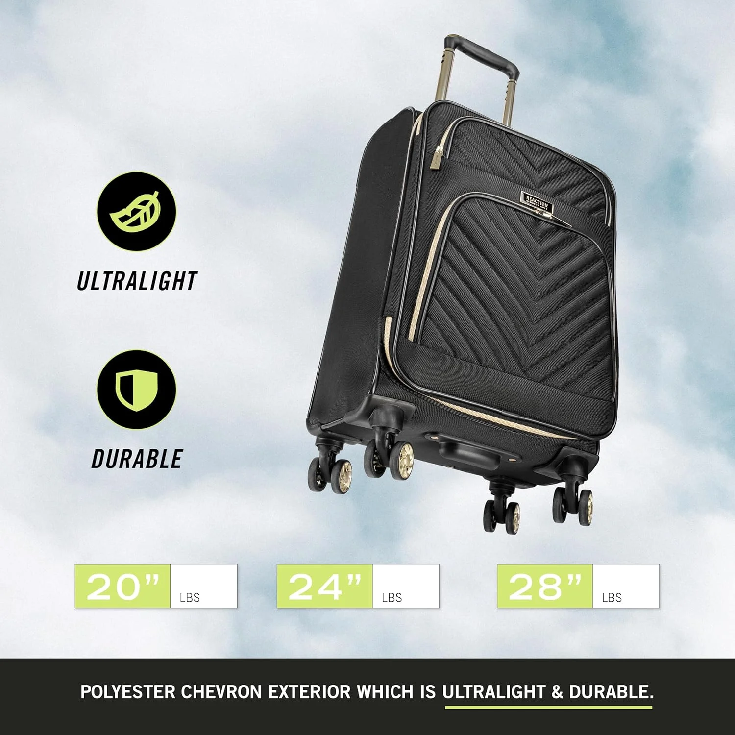 چمدان چرخ دار 20 اینچی کنت کول ریکشن مدل چلسی از جنس پلی استر توییل با قابلیت افزایش فضا