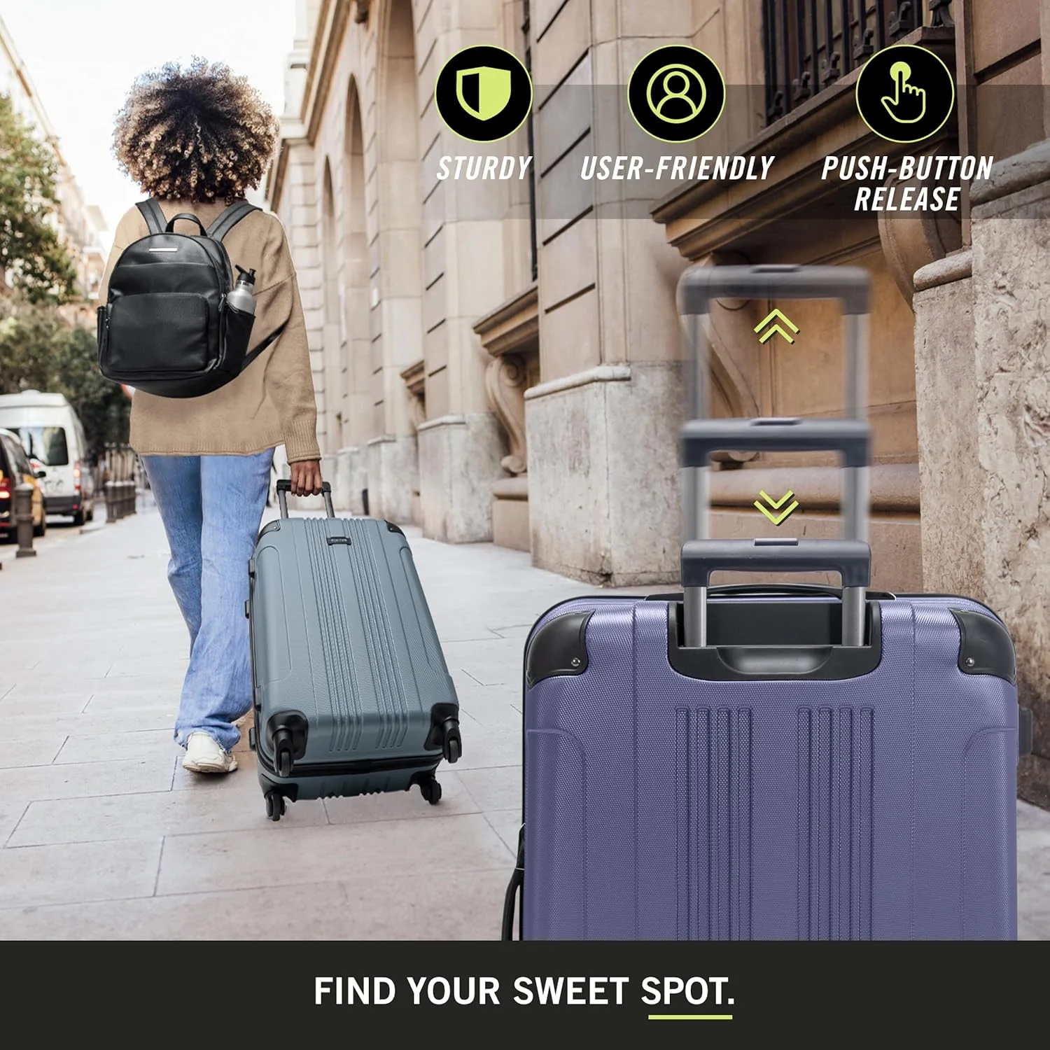 چمدان چرخ‌دار سخت‌پوسته سبک وزن 4 چرخه‌ کنت کول REACTION مدل Out of Bounds