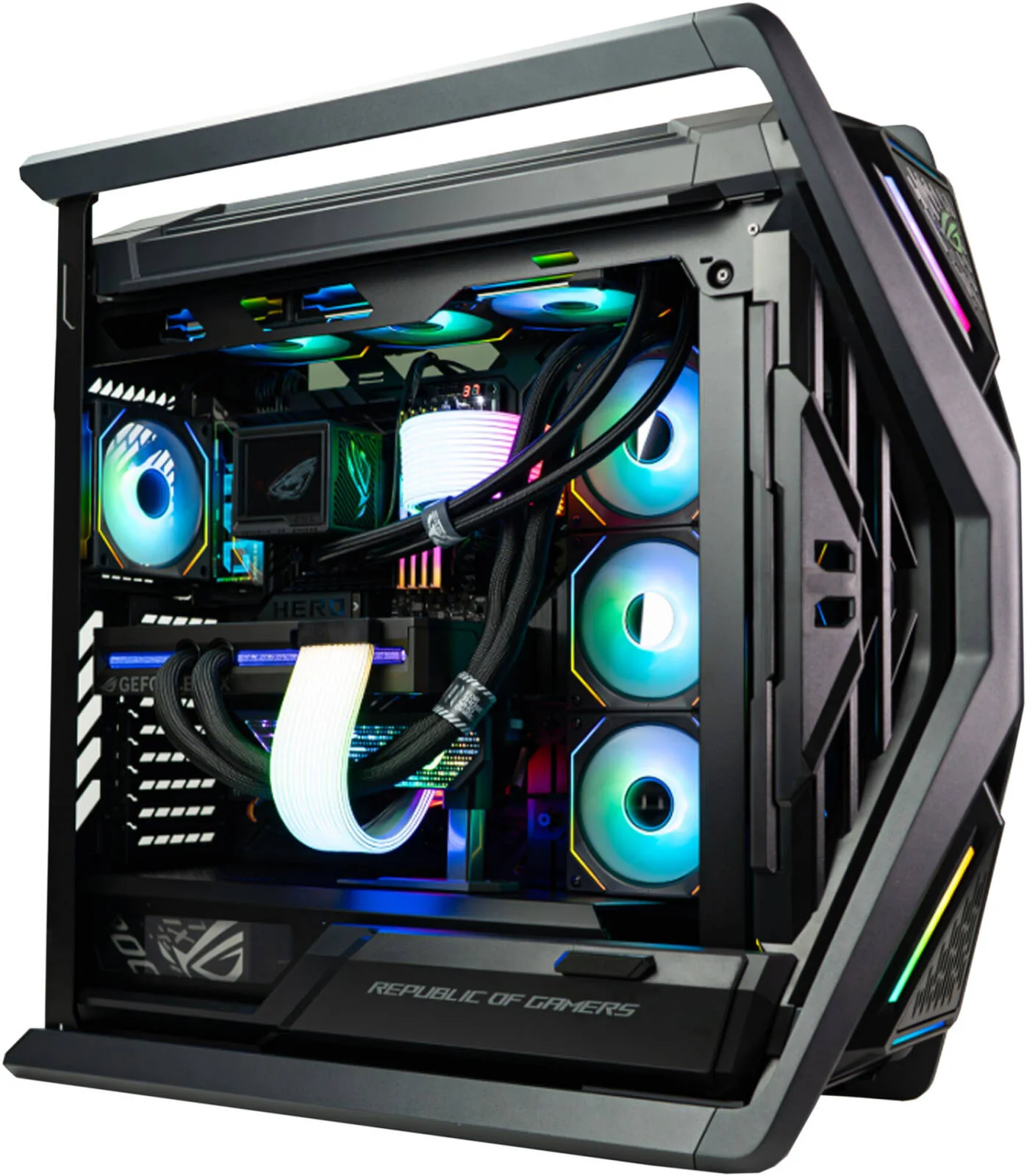 کامپیوتر گیمینگ هایپریون - AMD Ryzen 9 9950X3D با 16 هسته و 32 رشته، NVIDIA RTX 5090 LC با 32 گیگابایت حافظه، 64 گیگابایت رم DDR5 با فرکانس 6000 مگاهرتز، 2 ترابایت SSD نسل 5، منبع تغذیه 1200 وات پلاتینیوم، خنک کننده مایع 360 میلی متری، Wi-Fi + BT کامپیوتر گیمینگ هایپریون - AMD Ryzen 9 9950X3D با 16 هسته و 32 رشته، NVIDIA RTX 5090 LC با 32 گیگابایت حافظه، 64 گیگابایت رم DDR5 با فرکانس 6000 مگاهرتز، 2 ترابایت SSD نسل 5، منبع تغذیه 1200 وات پلاتینیوم، خنک کننده مایع 360 میلی متری، Wi-Fi + BT