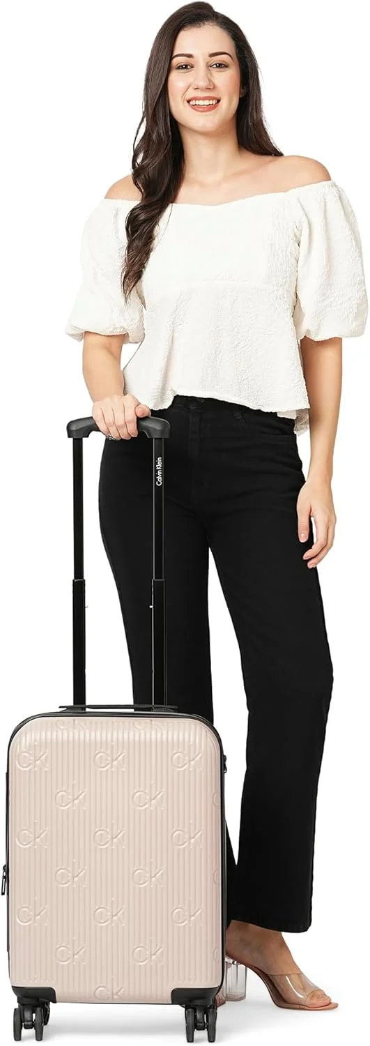 چمدان چرخ‌دار سخت ۲.۰ اینسیگنیا، ABS فوق‌العاده سبک، ۴ چرخ دوبل با قفل TSA (سنگی، کوچک)