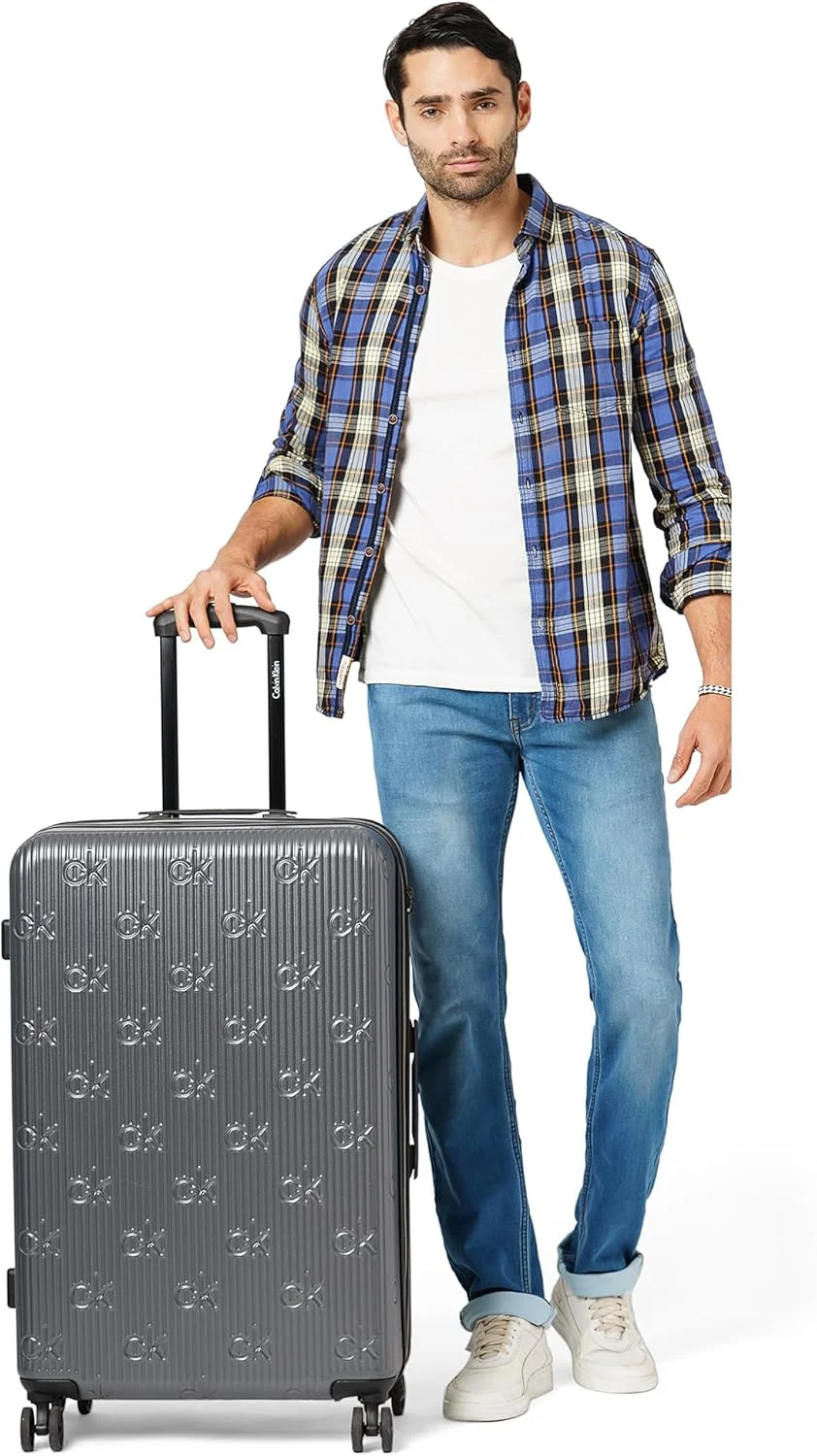 چمدان چرخ دار سخت پوسته اینسیگنیا 2.0، ABS فوق سبک، 4 چرخ دوبل با قفل TSA (خاکستری زغالی، بزرگ)