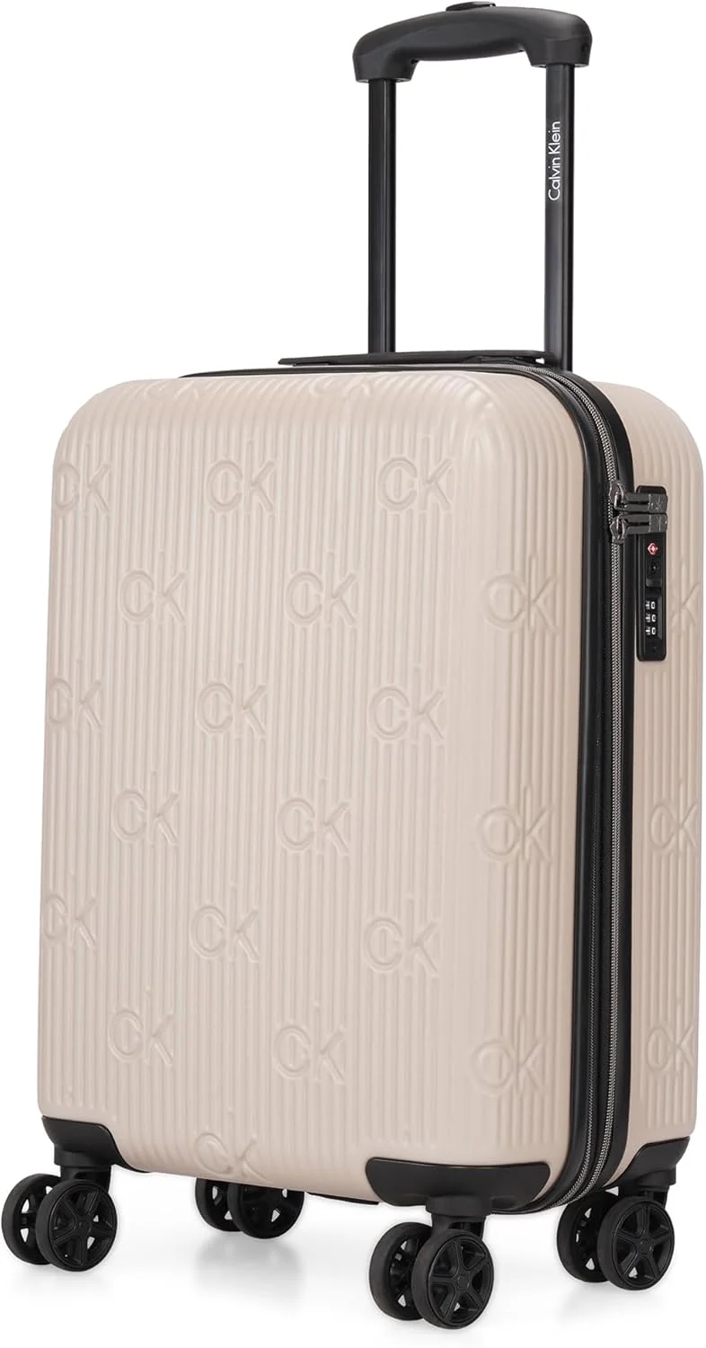 چمدان چرخ‌دار سخت ۲.۰ اینسیگنیا، ABS فوق‌العاده سبک، ۴ چرخ دوبل با قفل TSA (سنگی، کوچک)