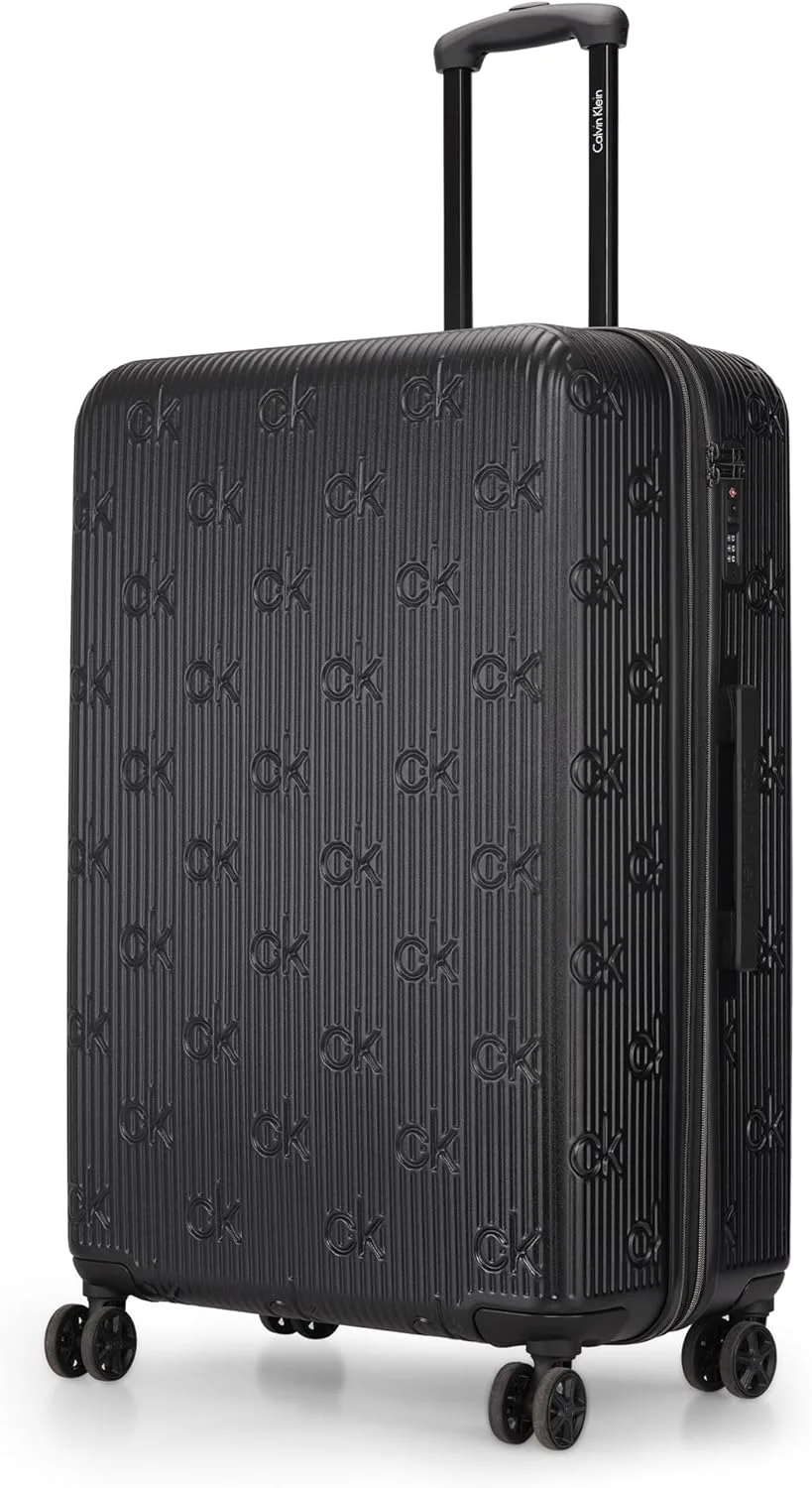 چمدان چرخ دار سخت پوسته اینسیگنیا 2.0، ABS فوق سبک، 4 چرخ دوبل با قفل TSA (مشکی، بزرگ)