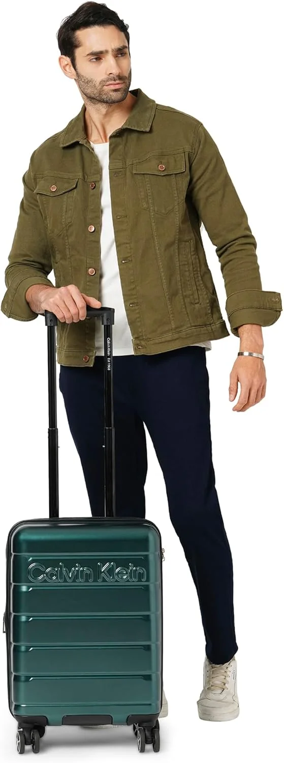 چمدان چرخ‌دار سخت Ridge Line، ABS فوق‌العاده سبک، 4 چرخ دوبل با قفل TSA (سبز مریم‌گلی، کوچک)