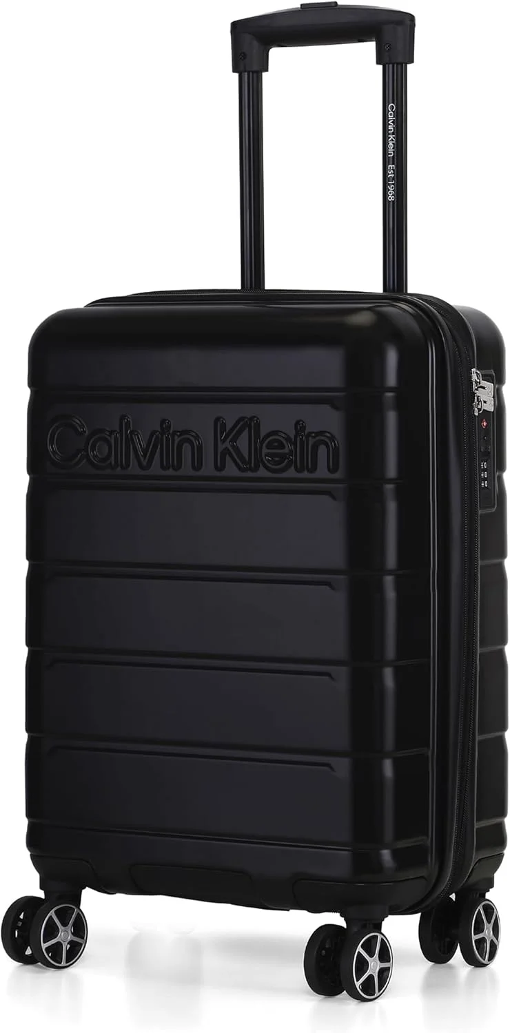 چمدان چرخ دار Ridge Line با بدنه سخت، ABS فوق سبک، 4 چرخ دوبل با قفل TSA (مشکی، کوچک)