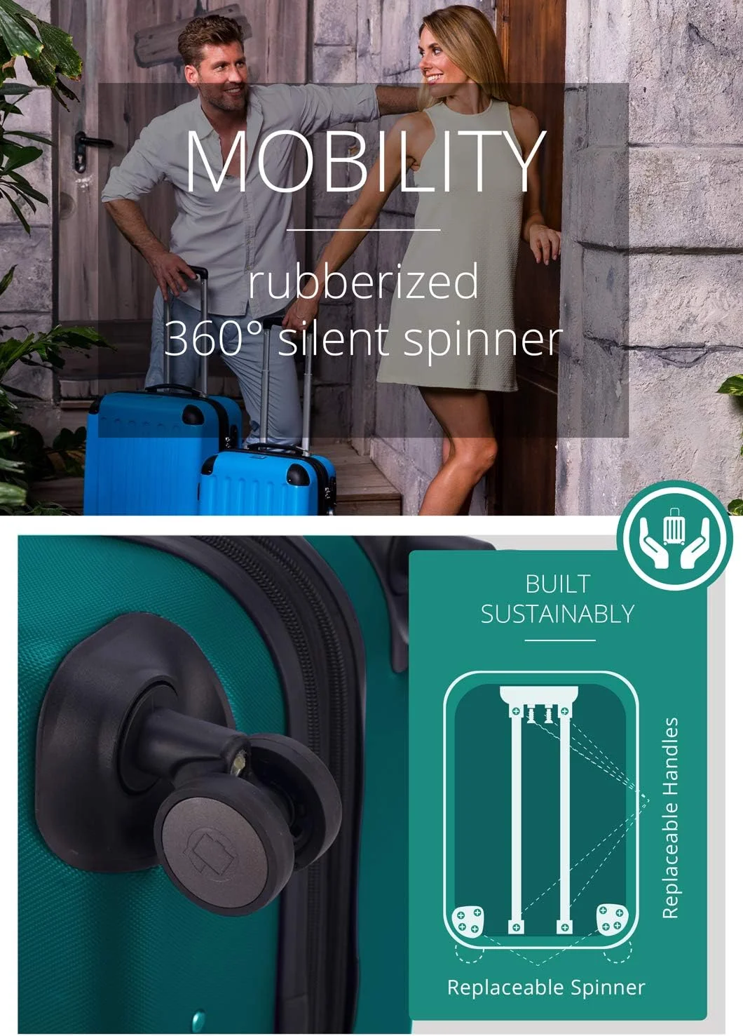 چمدان چرخشی سخت پوسته قابل گسترش Hauptstadtkoffer - Spree