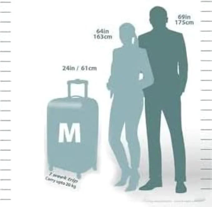 چمدان سخت | چمدان سفری ABS با طراحی سبک و چرخ های اسپینر 8 چرخ 24 اینچ (61 سانتی متر) 20 کیلوگرم، مشکی