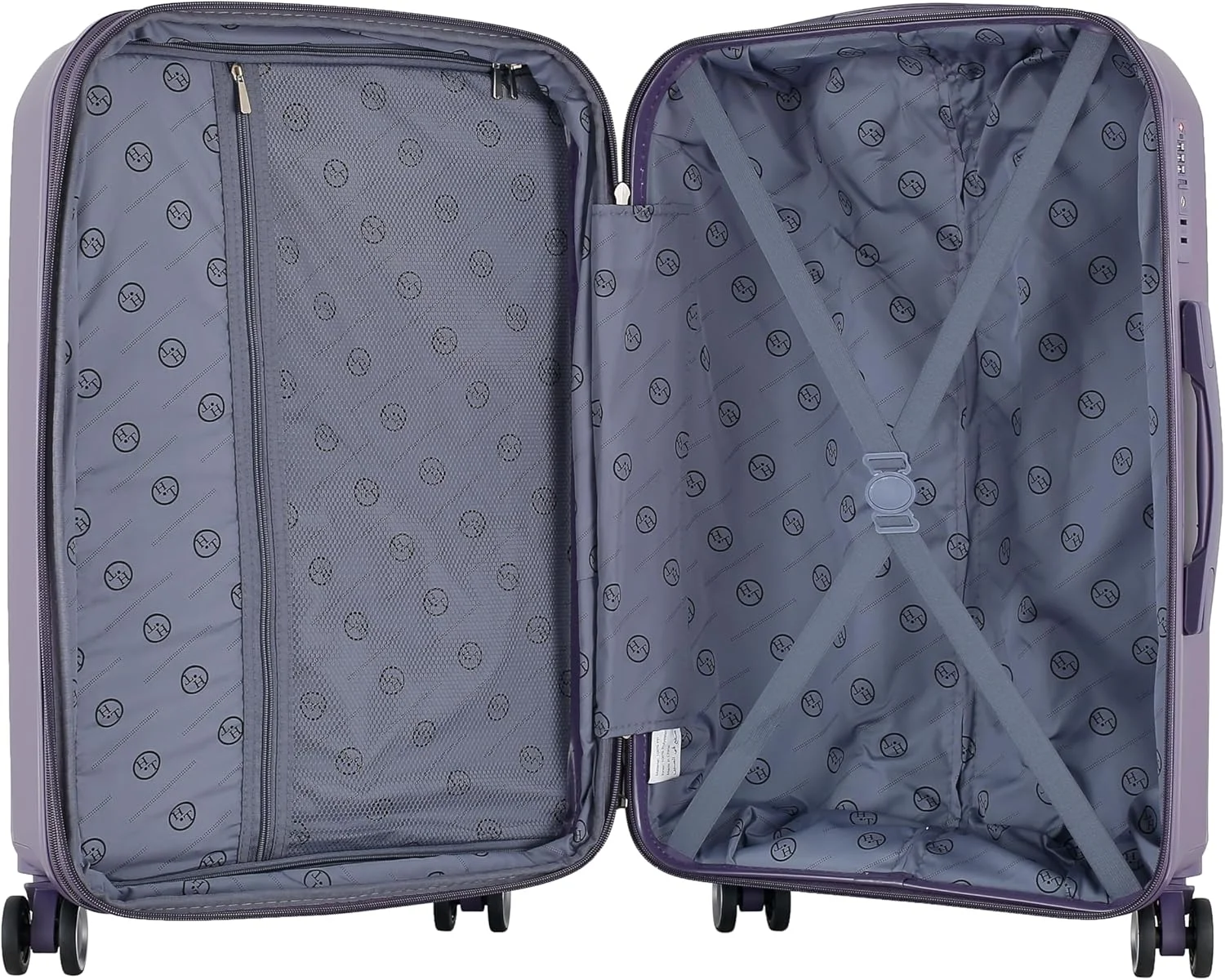 چمدان سایز متوسط H.T با قابلیت افزایش حجم، چرخ‌های گردان، قفل TSA و زیپ ایمن - چمدان مسافرتی هارد شل (24 اینچ، 64 لیتر، سایز متوسط، بنفش)