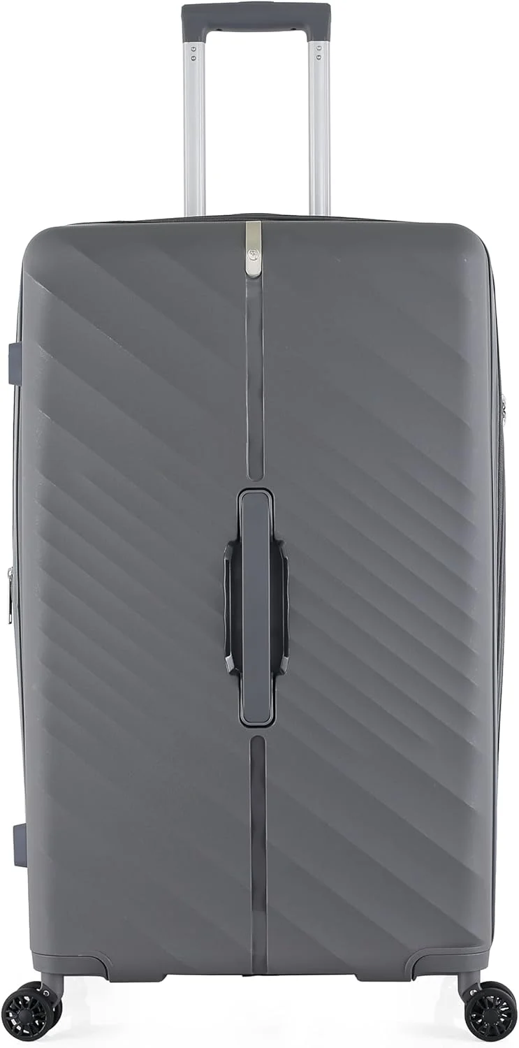 چمدان بزرگ سایز بازرسی شو H.T با چرخ های اسپینر، قفل TSA و زیپ ضد سرقت - چمدان فوق العاده جادار برای سفرهای طولانی (29 اینچ، 128 لیتر، بزرگ سایز بازرسی شو، خاکستری)
