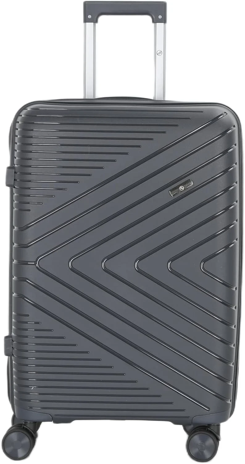 ست چمدان 4 تکه H.T – چمدان های بادوام با پوسته سخت، چرخ های اسپینر و زیپ های ضد گیر (13/20/24/28 اینچ، 11/44/74/110 لیتر، ست سبک وزن، خاکستری تیره)