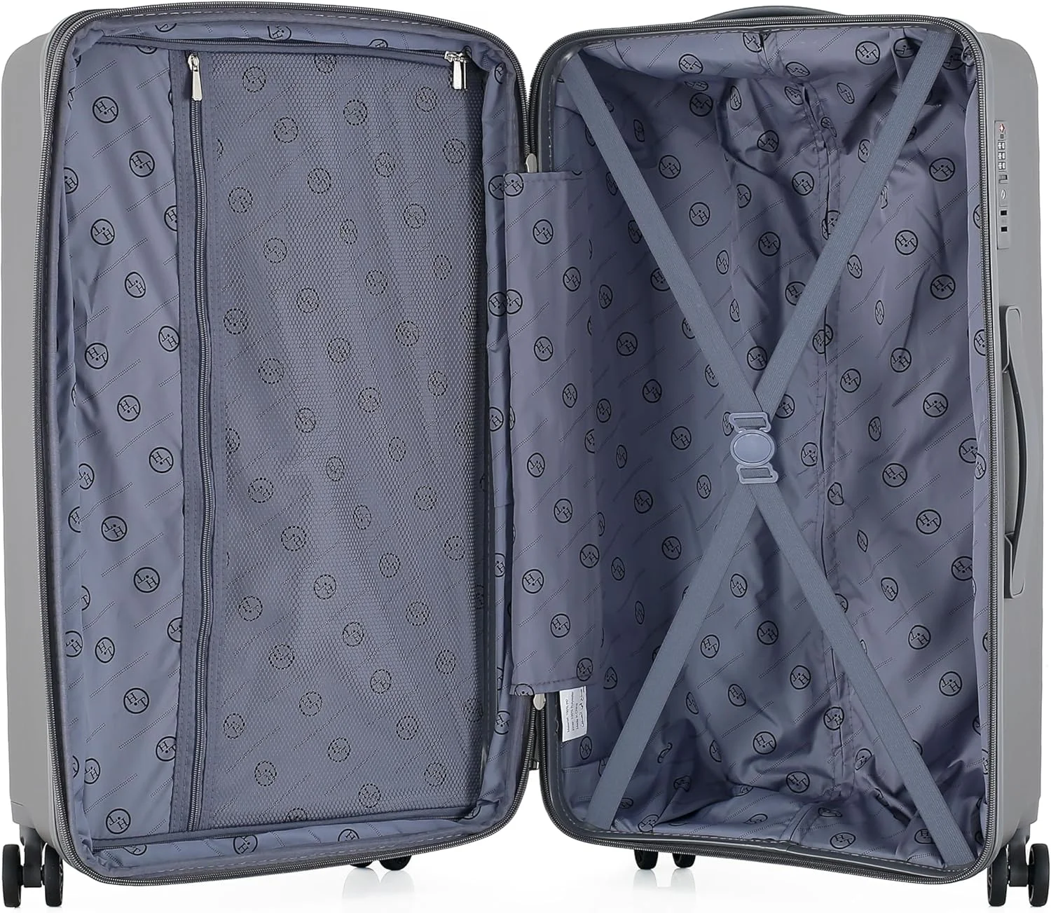 چمدان بزرگ سایز بازرسی شو H.T با چرخ های اسپینر، قفل TSA و زیپ ضد سرقت - چمدان فوق العاده جادار برای سفرهای طولانی (29 اینچ، 128 لیتر، بزرگ سایز بازرسی شو، خاکستری)