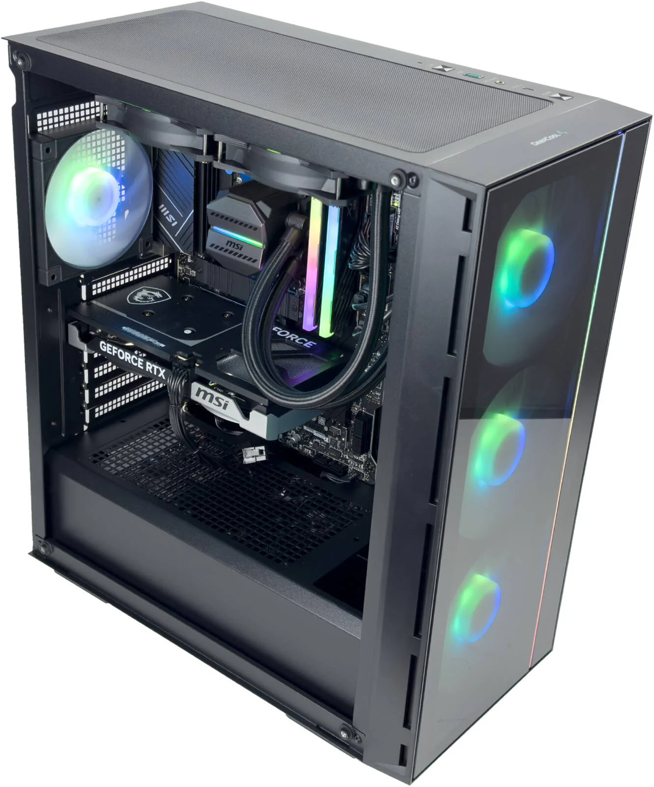 کامپیوتر گیمینگ MATREXX - پردازنده Intel Core i7-14700KF با 20 هسته و 28 رشته، کارت گرافیک NVIDIA RTX 5060 Ti 8GB، رم 32GB DDR5 با فرکانس 6000MHz، حافظه SSD 1TB Gen 4، منبع تغذیه 650W 80 PlUS، خنک کننده مایع 240mm، وای فای + بلوتوث، ویندوز 11 پرو کامپیوتر گیمینگ MATREXX - پردازنده Intel Core i7-14700KF با 20 هسته و 28 رشته، کارت گرافیک NVIDIA RTX 5060 Ti 8GB، رم 32GB DDR5 با فرکانس 6000MHz، حافظه SSD 1TB Gen 4، منبع تغذیه 650W 80 PlUS، خنک کننده مایع 240mm، وای فای + بلوتوث، ویندوز 11 پرو