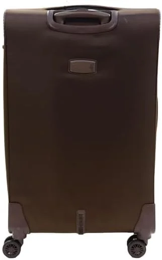 چمدان بزرگ چرخ‌دار جوردانو سری کازابلانکا، جنس نایلون نرم، سبک، بادوام، قابلیت افزایش حجم، دارای ۴ چرخ و قفل ۳ رقمی امن - سایز ۲۸ اینچ - قهوه‌ای
