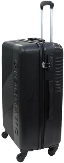 چمدان متوسط طرح لوگو جیوردانو مشکی، بدنه سخت ABS سبک و بادوام، چمدان چرخدار 24 اینچی با 4 چرخ و قفل 3 رقمی ایمن.