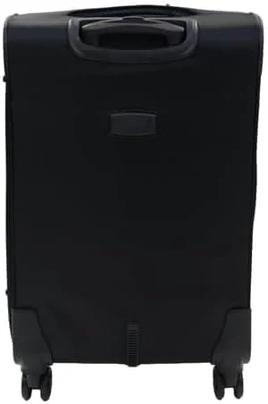 چمدان متوسط چرخدار جیوردانو سری کازابلانکا مشکی، نایلون نرم، سبک وزن، بادوام، قابل افزایش حجم، 4 چرخ، سایز 24 اینچ با قفل 3 رقمی امن