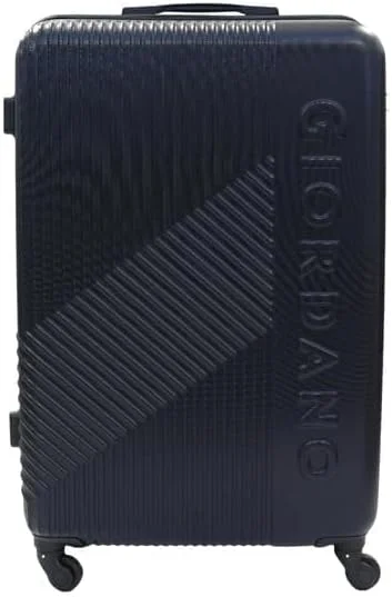 چمدان بزرگ سری لوگو جیوردانو، آبی سرمه ای، بدنه سخت ABS، سبک و بادوام، چمدان چرخدار 28 اینچی با 4 چرخ و قفل 3 رقمی.