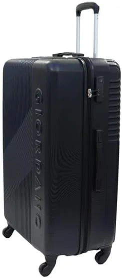 چمدان بزرگ سری لوگو جیوردانو، آبی سرمه ای، بدنه سخت ABS، سبک و بادوام، چمدان چرخدار 28 اینچی با 4 چرخ و قفل 3 رقمی.