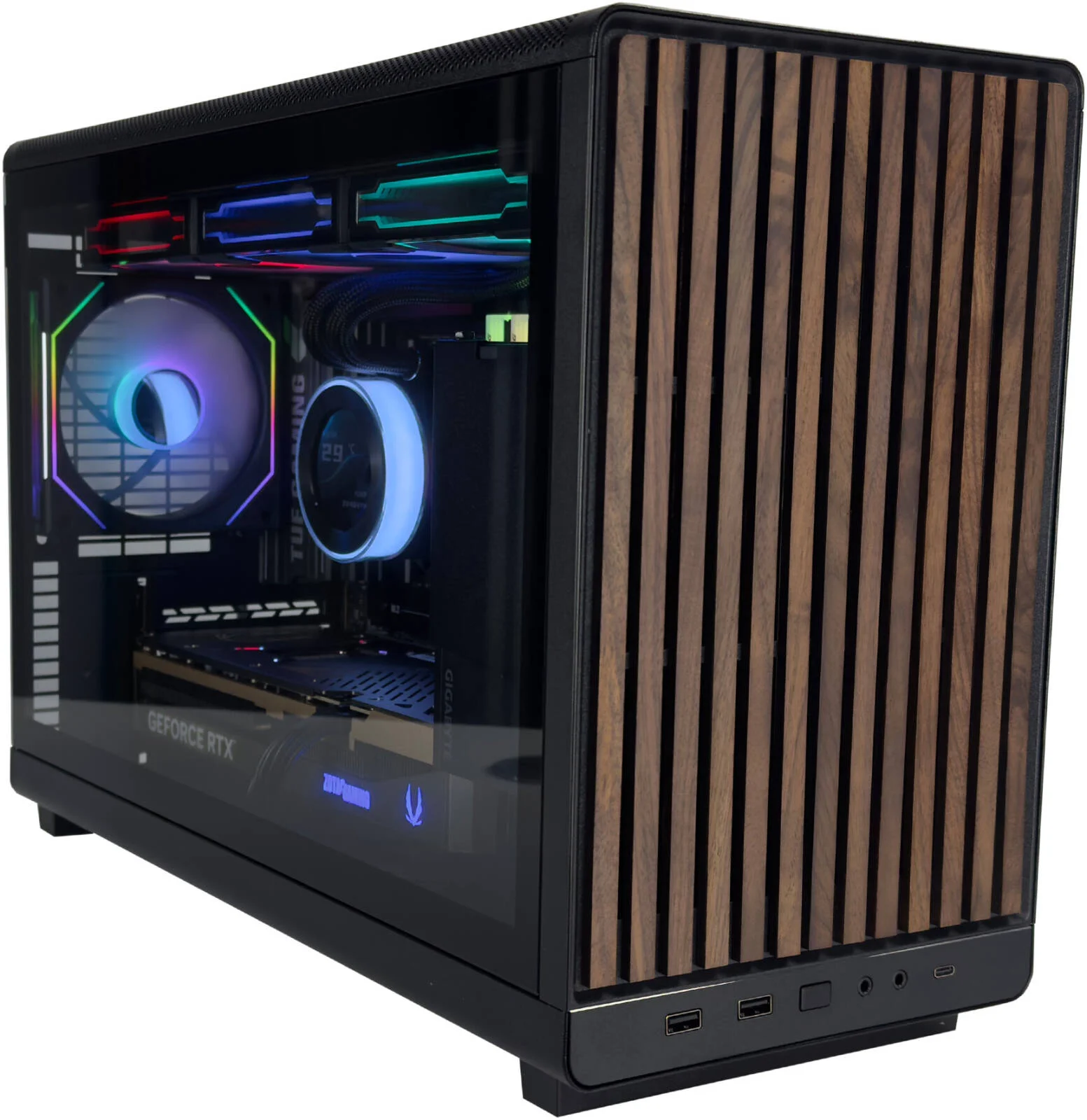 کامپیوتر گیمینگ NanoStrike - پردازنده Intel Core i7-14700KF با 20 هسته و 28 رشته، NVIDIA RTX 5070 Ti 16GB، رم 32GB DDR5 با فرکانس 6000MHz، حافظه SSD 1TB Gen 4، منبع تغذیه 850W 80 PLUS، خنک کننده مایع 360mm، Wi-Fi + BT کامپیوتر گیمینگ NanoStrike - پردازنده Intel Core i7-14700KF با 20 هسته و 28 رشته، NVIDIA RTX 5070 Ti 16GB، رم 32GB DDR5 با فرکانس 6000MHz، حافظه SSD 1TB Gen 4، منبع تغذیه 850W 80 PLUS، خنک کننده مایع 360mm، Wi-Fi + BT