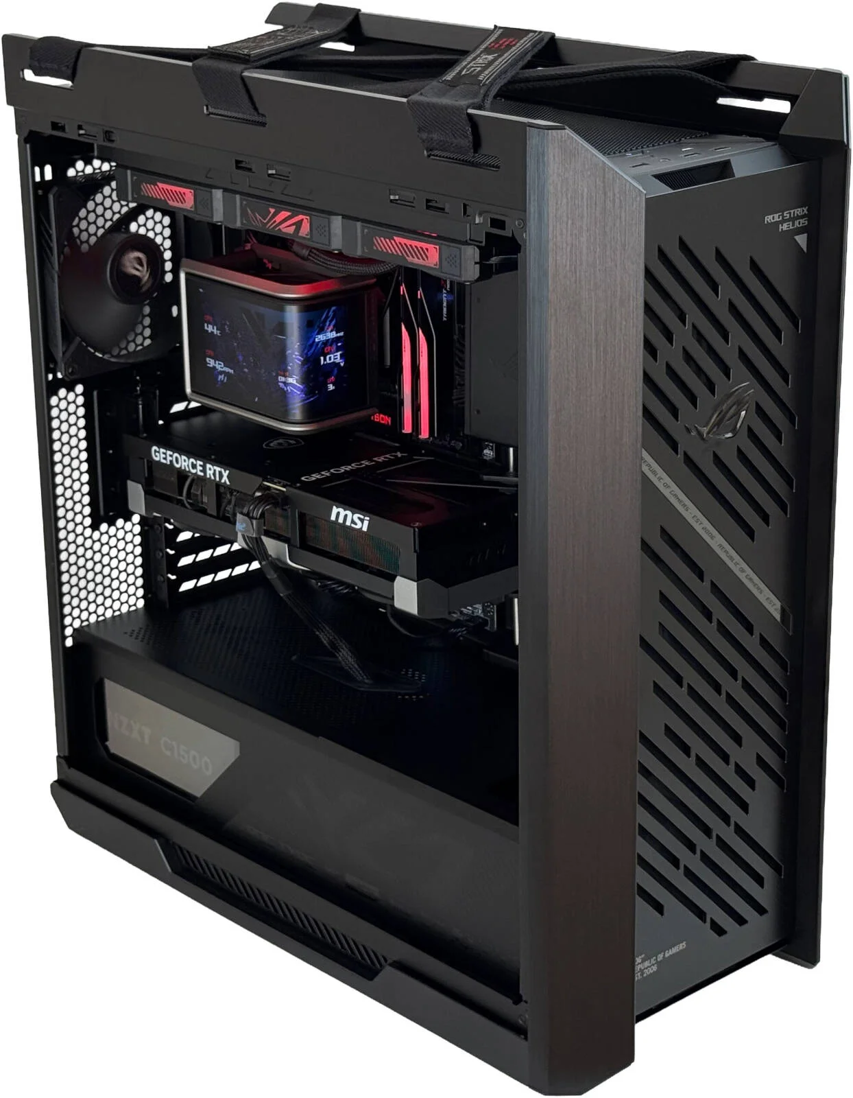 کامپیوتر گیمینگ Nemesis Ultra - پردازنده Intel Core Ultra 9 285K با 24 هسته و 24 رشته، کارت گرافیک NVIDIA RTX 5090 با 32 گیگابایت حافظه، 64 گیگابایت رم DDR5 با فرکانس 6000 مگاهرتز، 4 ترابایت SSD Gen 5، منبع تغذیه 1600 واتی 80 Plus، خنک کننده مایع 360 میلی متری، Wi-Fi + BT کامپیوتر گیمینگ Nemesis Ultra - پردازنده Intel Core Ultra 9 285K با 24 هسته و 24 رشته، کارت گرافیک NVIDIA RTX 5090 با 32 گیگابایت حافظه، 64 گیگابایت رم DDR5 با فرکانس 6000 مگاهرتز، 4 ترابایت SSD Gen 5، منبع تغذیه 1600 واتی 80 Plus، خنک کننده مایع 360 میلی متری، Wi-Fi + BT