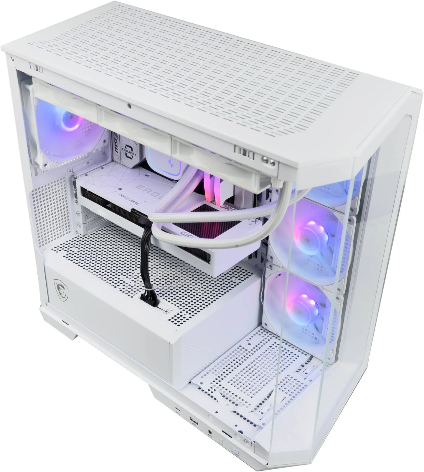 کامپیوتر گیمینگ NovaWhite - پردازنده Intel Core i7-14700K با 20 هسته و 28 رشته، کارت گرافیک AMD Radeon RX 9070 XT OC با 16 گیگابایت حافظه، 32 گیگابایت رم DDR5 با فرکانس 6000 مگاهرتز، 1 ترابایت SSD Gen 4، منبع تغذیه 850 وات 80 PLUS، خنک کننده مایع 360 میلی متری، Wi-Fi + BT، ویندوز 11 پرو
