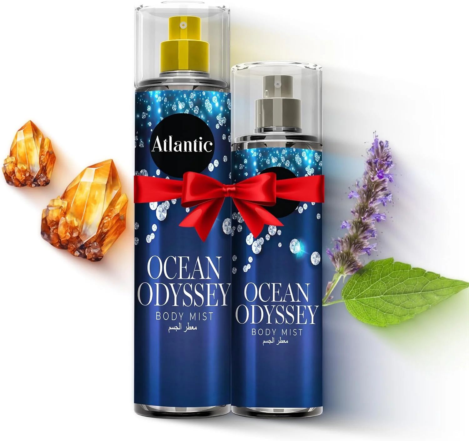 اسپری بدن اودیسه اقیانوس اطلس برای زنان و مردان - ماندگاری بالا، بسته 2 عددی 250 و 150 میلی لیتری