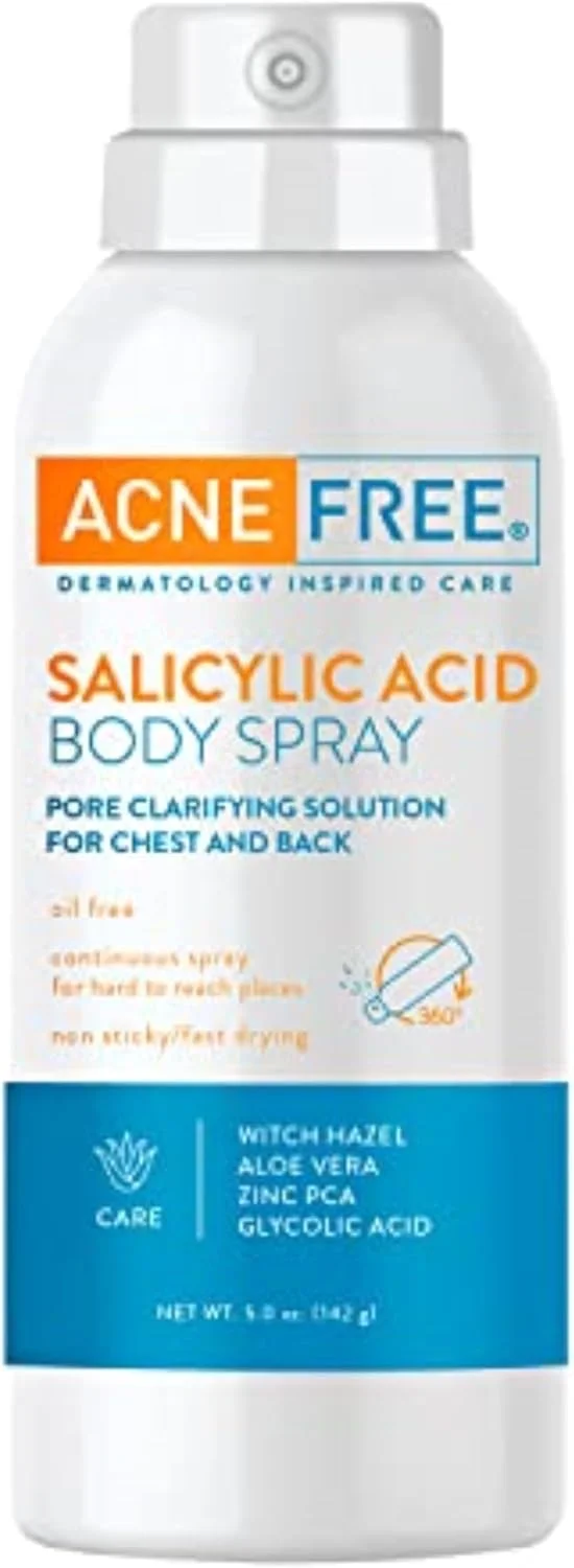 اسپری بدن حاوی اسید سالیسیلیک AcneFree، محلول پاک کننده منافذ برای قفسه سینه و پشت، 148 میلی لیتر