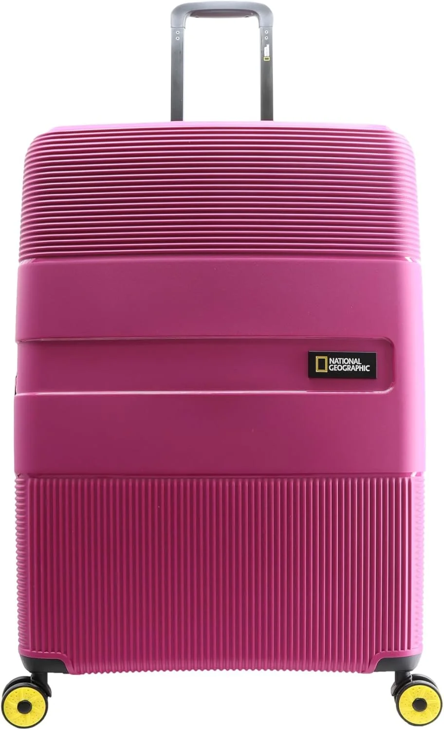 چمدان بزرگ سخت پوسته نشنال جئوگرافیک مدل Cavern Check-In، صورتی سرخابی، بادوام/ نشکن/ سبک وزن/ زیپ ضد سرقت/ دارای 4 چرخ دوبل و قفل ترکیبی (71 سانتی متر/ 28 اینچ).