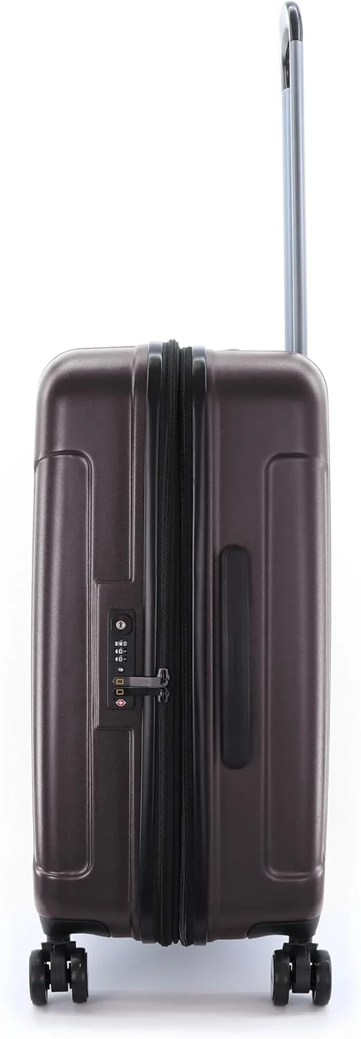 چمدان سایز متوسط سخت National Geographic Canyon ABS/PC رنگ گِلی متالیک، بادوام، سبک وزن، دارای زیپ ضد سرقت، قفل TSA و 4 چرخ دوبل (سایز 24 اینچ).