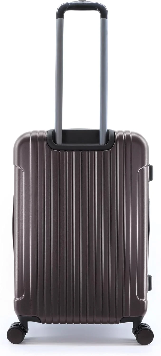 چمدان سایز متوسط سخت National Geographic Canyon ABS/PC رنگ گِلی متالیک، بادوام، سبک وزن، دارای زیپ ضد سرقت، قفل TSA و 4 چرخ دوبل (سایز 24 اینچ).