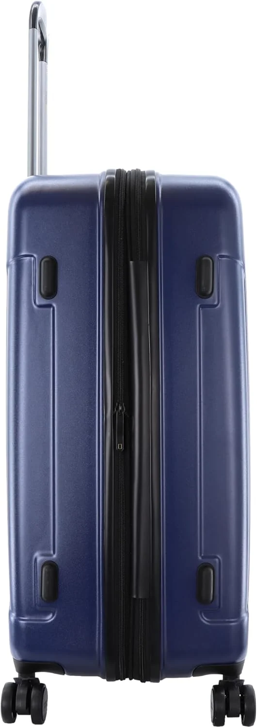 چمدان بزرگ سایز National Geographic Canyon ABS/PC با پوسته سخت، آبی متالیک، بادوام، سبک وزن، دارای زیپ ضد سرقت، قفل TSA و قابلیت افزایش حجم، دارای 4 چرخ دوبل (سایز 28 اینچ)