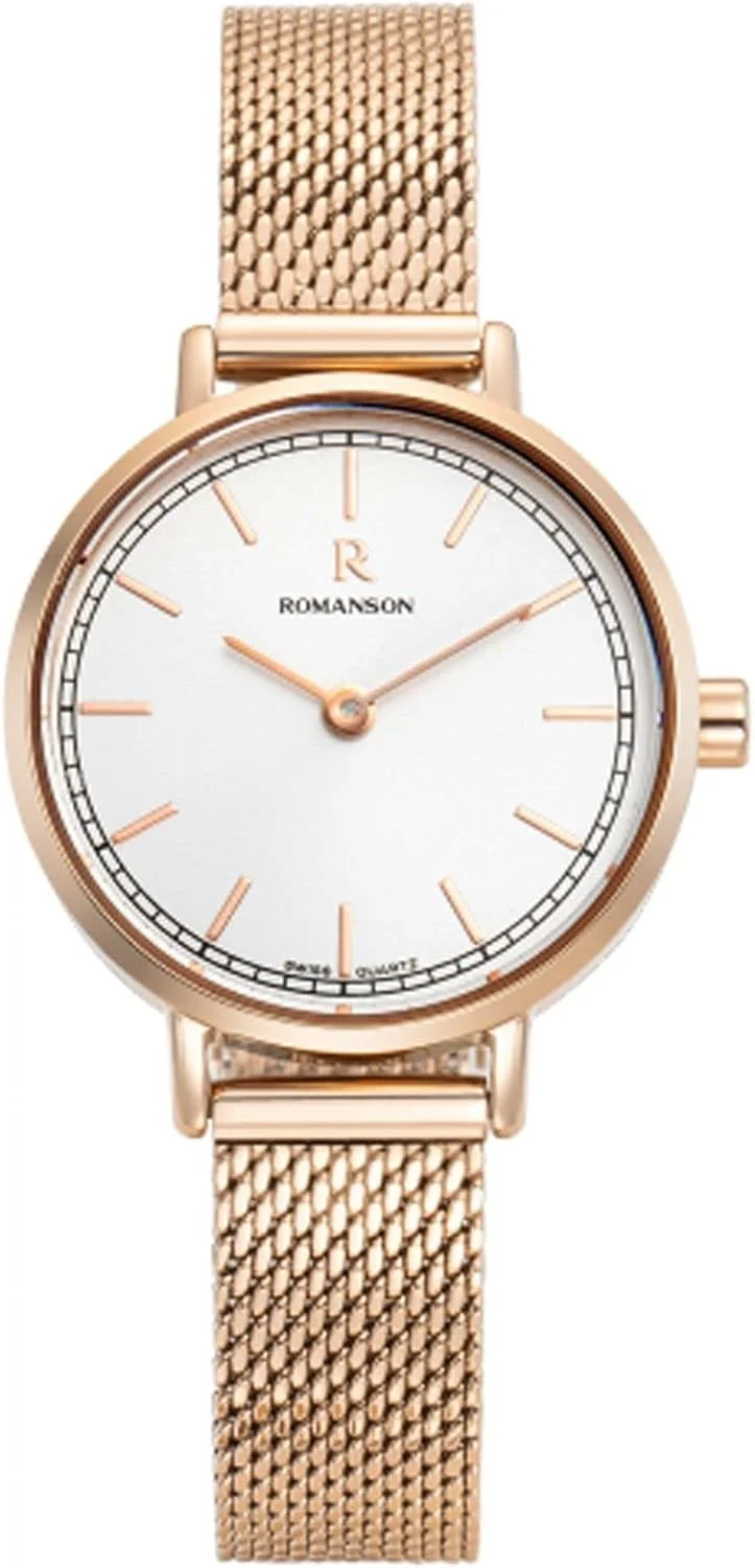 ساعت مچی زنانه رومانسون کلاسیک با موتور کوارتز سوئیسی مدل Rm1B04Llrras6R