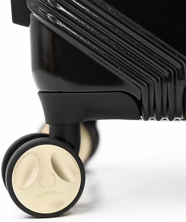 چمدان چرخشی سبک وزن BEBE Eugenia با قفل TSA (مشکی/طلایی، سایز 20 اینچ)