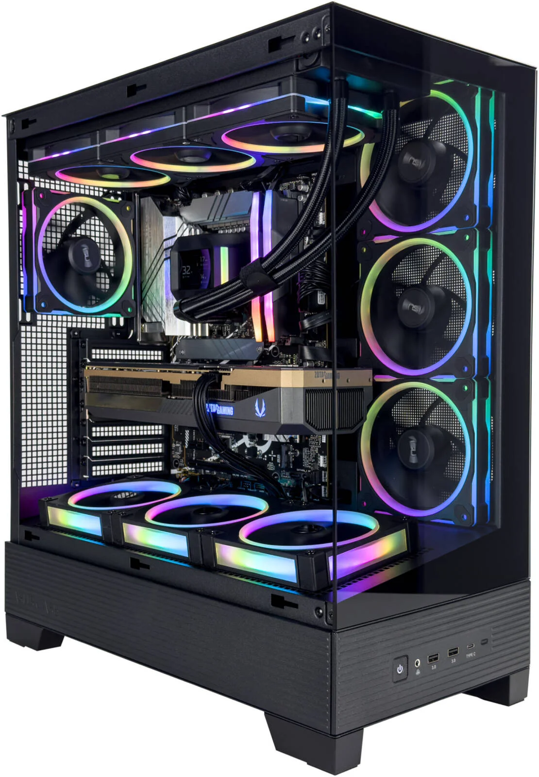 کامپیوتر گیمینگ RageStorm - پردازنده AMD Ryzen 7 9800X3D با 8 هسته و 16 رشته، کارت گرافیک AMD Radeon RX 9070 XT با 16 گیگابایت حافظه، 32 گیگابایت رم DDR5 با فرکانس 6000 مگاهرتز، 2 ترابایت SSD Gen 5، منبع تغذیه 850W 80 PlUS، خنک کننده مایع 360 میلی متری، Wi-Fi + BT، ویندوز 11 پرو کامپیوتر گیمینگ RageStorm - پردازنده AMD Ryzen 7 9800X3D با 8 هسته و 16 رشته، کارت گرافیک AMD Radeon RX 9070 XT با 16 گیگابایت حافظه، 32 گیگابایت رم DDR5 با فرکانس 6000 مگاهرتز، 2 ترابایت SSD Gen 5، منبع تغذیه 850W 80 PlUS، خنک کننده مایع 360 میلی متری، Wi-Fi + BT، ویندوز 11 پرو